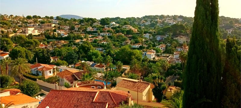 View over the rooftops towards the hills